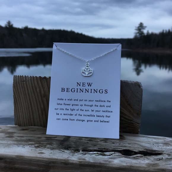 RESTOCKED 2 For $12 ♥️ Silver Lotus Necklace - Picture 2 of 3